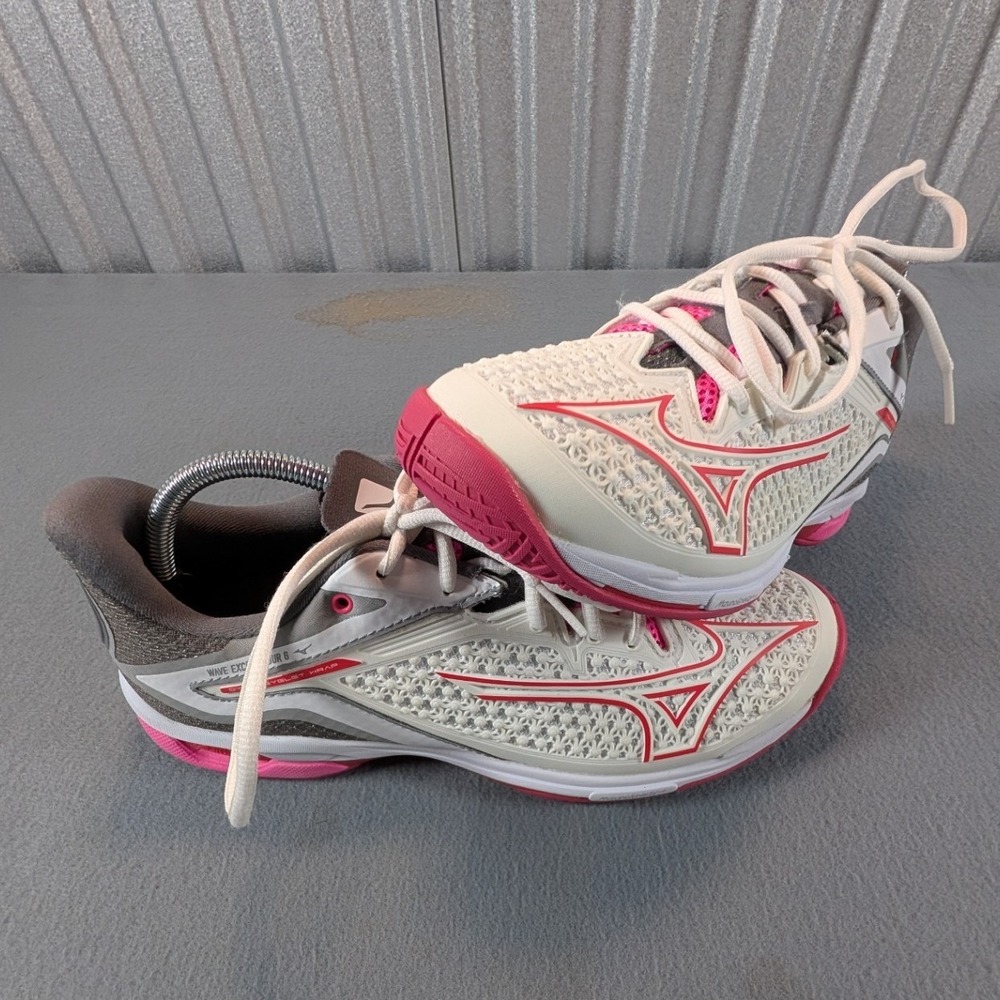 Mizuno Wave Exceed Tour 6 Tennis Shoes Womens 10 White Pink 61GA247158